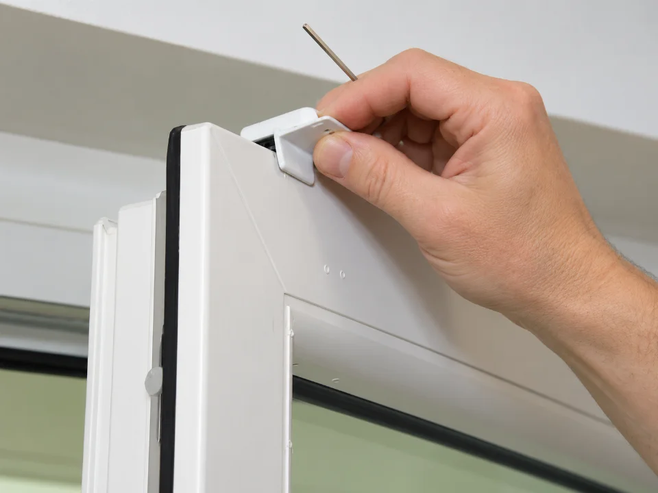 Klemmträger wird an der oberen Fensterflügelkante befestigt