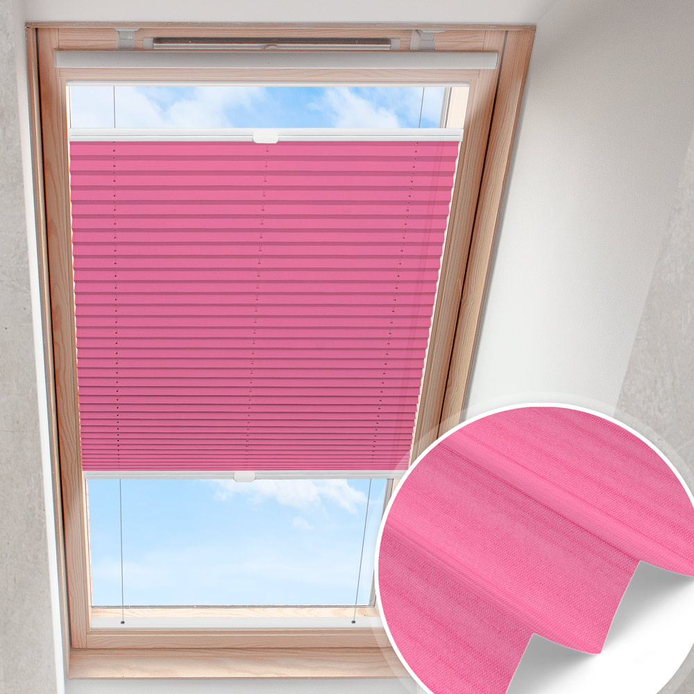 Dachfensterplissee Rosa | transparent