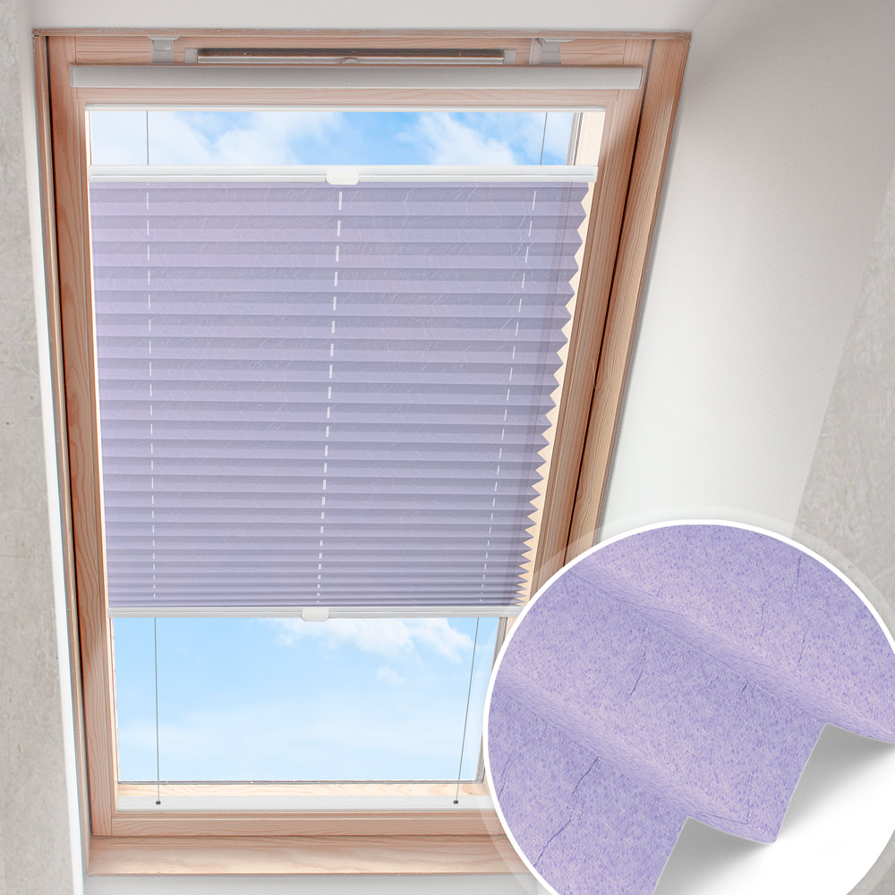 Dachfensterplissee Hellviolett | crushoptik