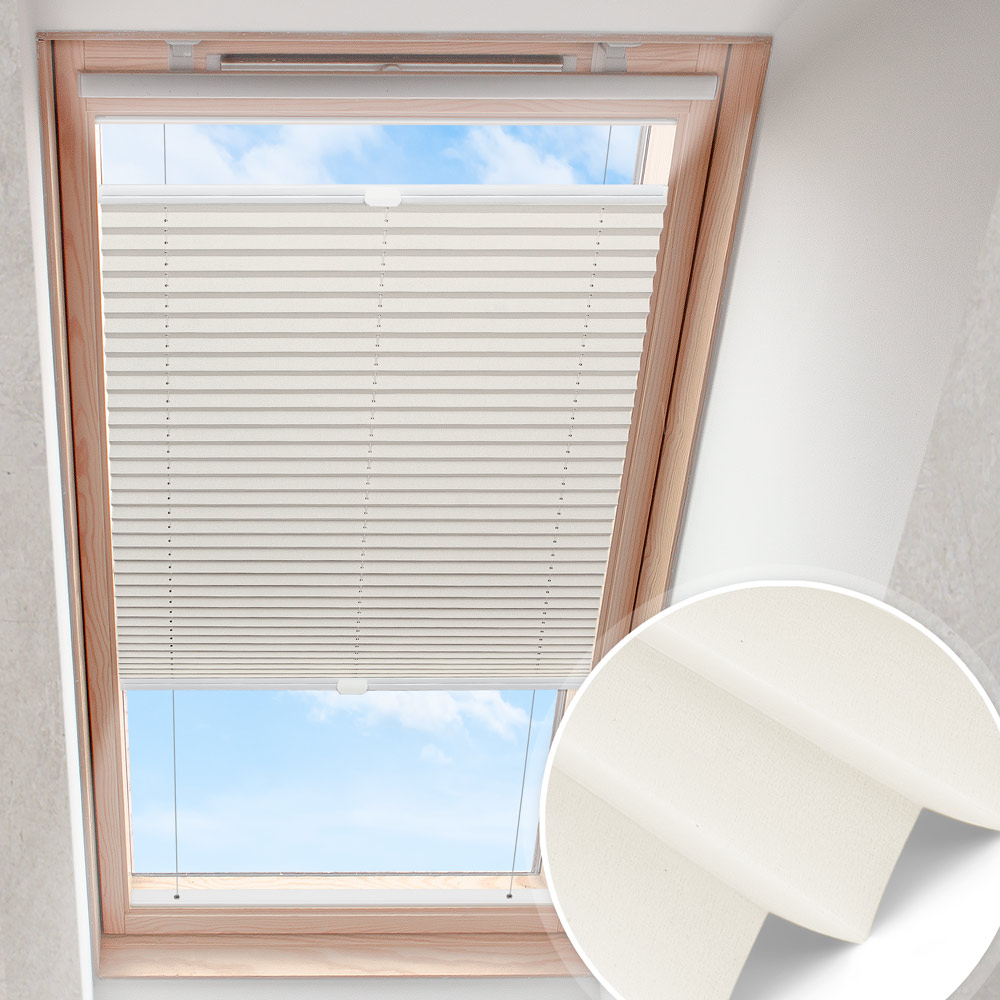 Dachfensterplissee Vanillecreme | blickdicht