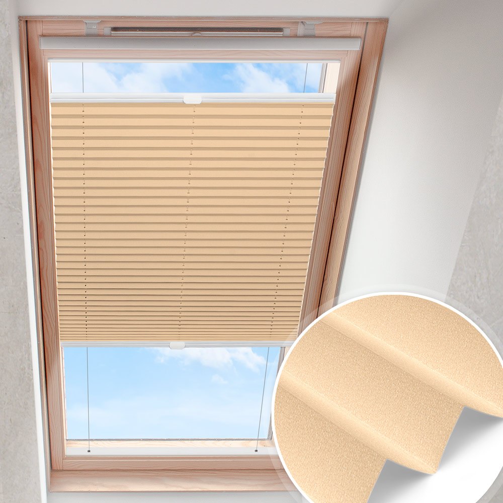 Dachfensterplissee Dunkelbeige | perlmutt