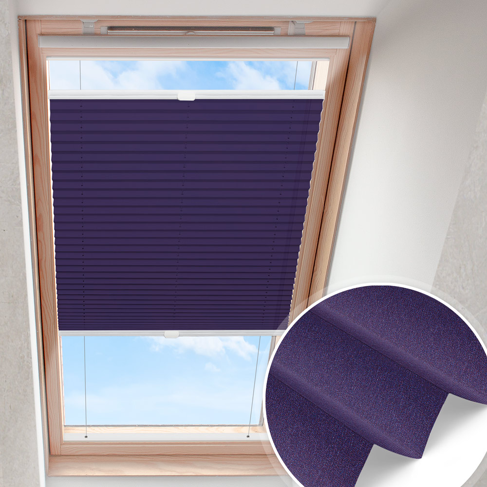Dachfensterplissee Dunkelviolett | blickdicht