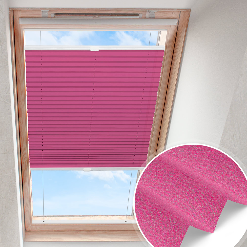 Dachfensterplissee Tiefrosa |  blickdicht